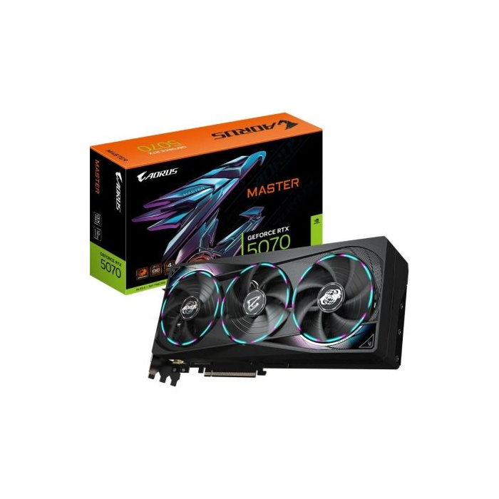 GIGABYTE AORUS GV-N5070AORUS M-12GD Tarjeta Gráfica GeForce RTX 5070 MASTER 12GB GDDR7 PCI-E 5.0 con NVIDIA DLSS 4 y WINDFORCE 3X GIGABYTE AORUS GV-N5070AORUS M-12GD Tarjeta Gráfica GeForce RTX 5070 MASTER 12GB GDDR7 PCI-E 5.0 con NVIDIA DLSS 4 y WINDFORCE 3X