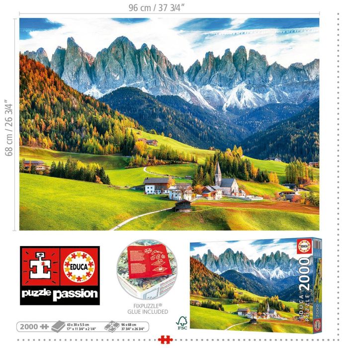 Educa 19566 Puzzle Adultos 2000 piezas Otoño En Las Dolomitas 96 x 68 cm 2 Educa 19566 Puzzle Adultos 2000 piezas Otoño En Las Dolomitas 96 x 68 cm 2