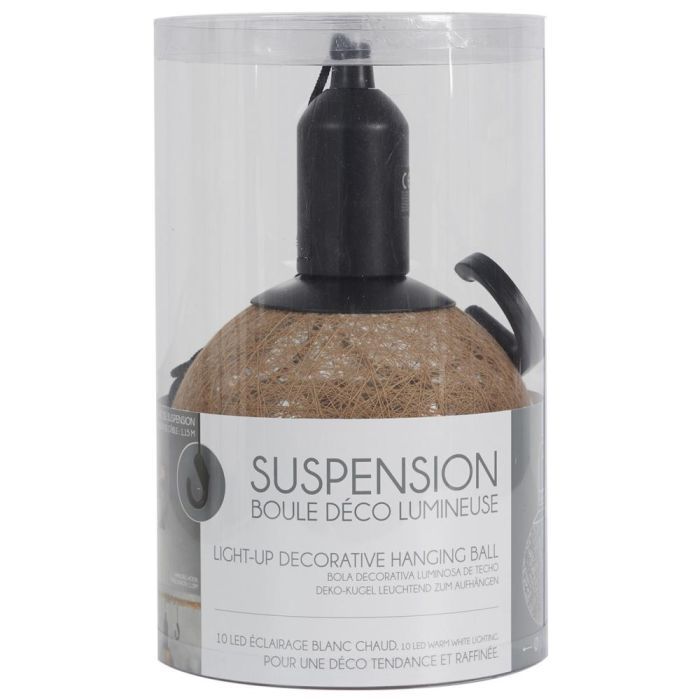 Home Deco Factory Bola Led Colgar Beige Diámetro 15 cm Luz Cálida Pilas AAA 1 Home Deco Factory Bola Led Colgar Beige Diámetro 15 cm Luz Cálida Pilas AAA 1