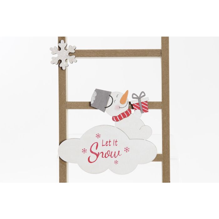 DKD Home Decor Decoración Navidad Tradicional Escalera MDF Natural Blanco 2x45x14 cm (Pack 6) 2