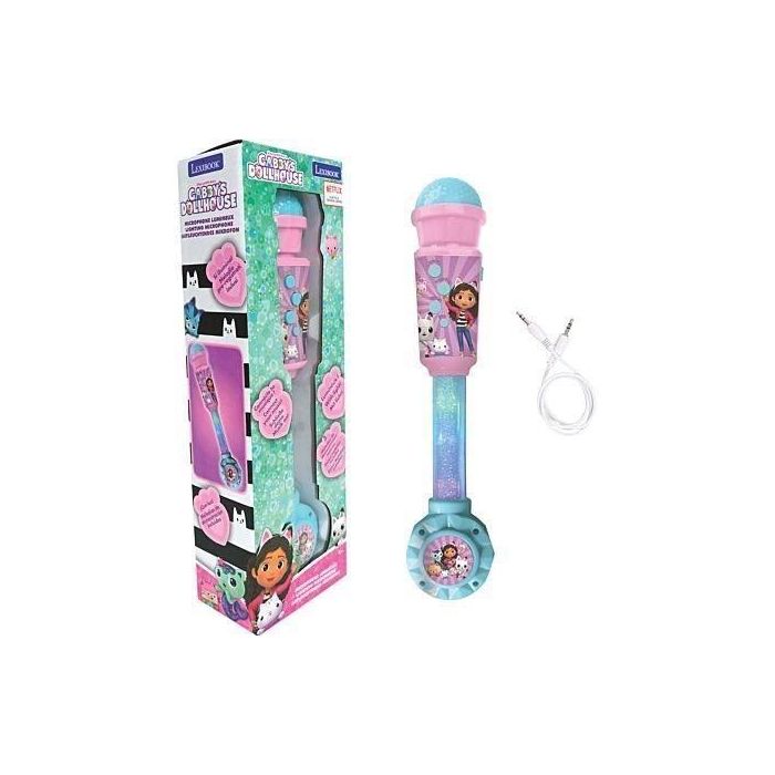 Lexibook LEX3380743105499 Micrófono Gabby y la Casa Mágica con tubo de luz, altavoz (entrada auxiliar), melodías y efectos de sonido 0 Lexibook LEX3380743105499 Micrófono Gabby y la Casa Mágica con tubo de luz, altavoz (entrada auxiliar), melodías y efectos de sonido 0