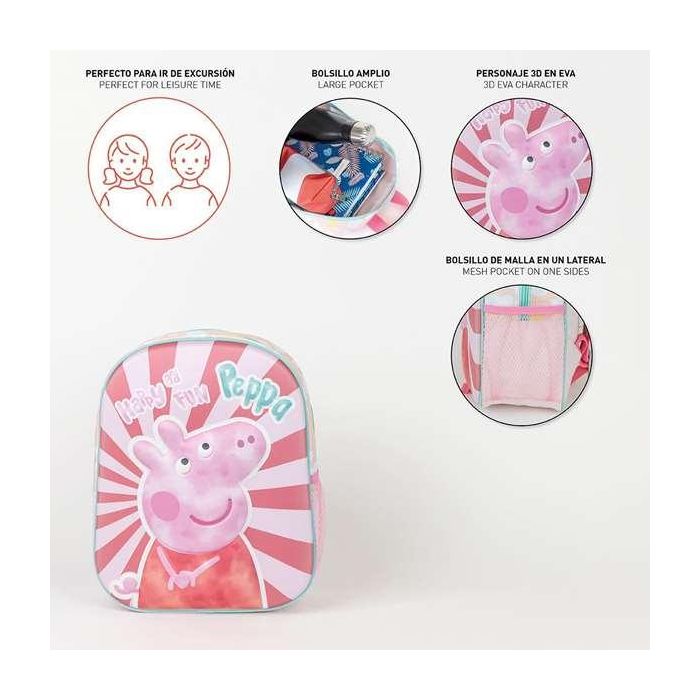 Mochila Infantil 3D Peppa Pig 25.0 X 31.0 X 10.0 Cm 2