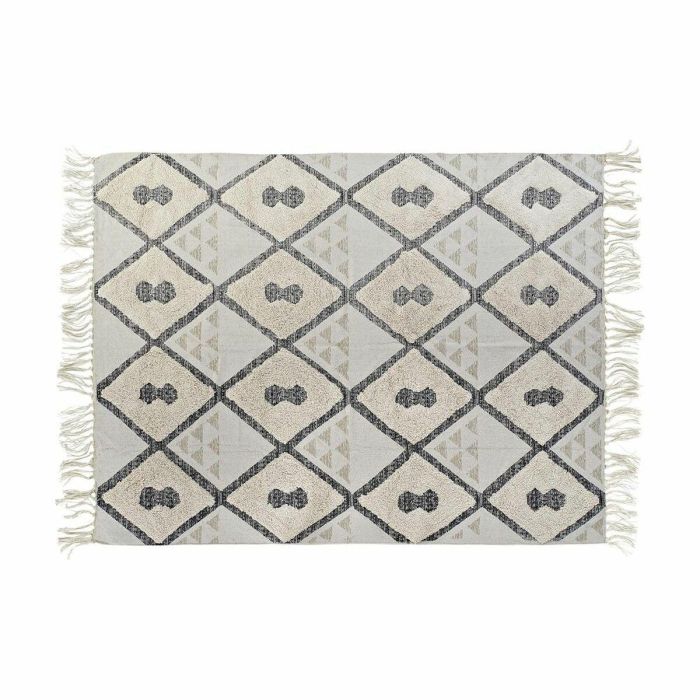 DKD Home Decor Alfombra Moderna con Diseño Geométrico de Rombos Color Beige 230 x 160 cm, Mezcla de Algodón y Poliéster, 1500 gsm DKD Home Decor Alfombra Moderna con Diseño Geométrico de Rombos Color Beige 230 x 160 cm, Mezcla de Algodón y Poliéster, 1500 gsm
