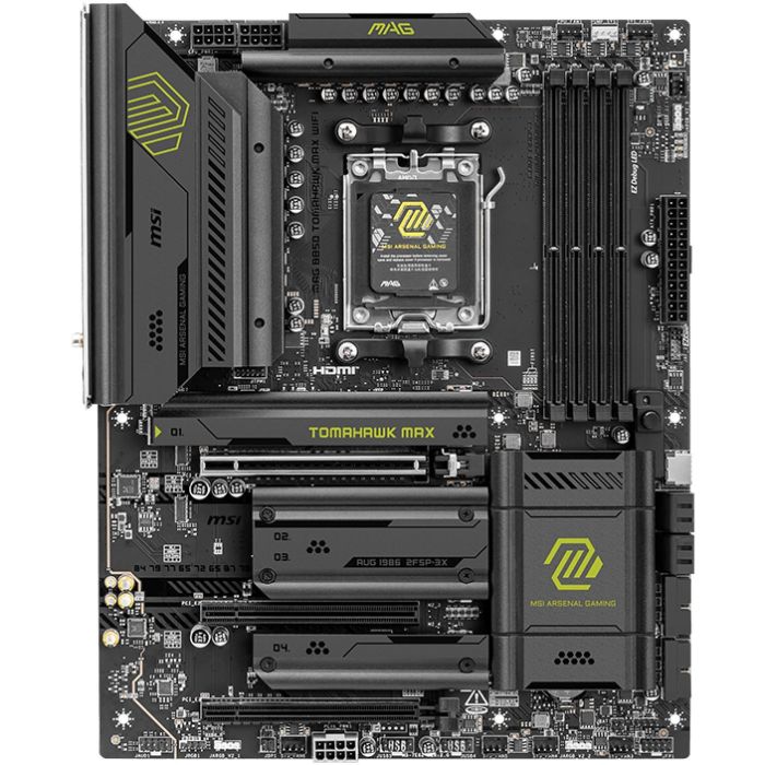 MSI 911-7E62-02S Placa Base MAG B850 TOMAHAWK MAX WiFi AMD AM5 DDR5 256GB ATX con Wi-Fi 7 1