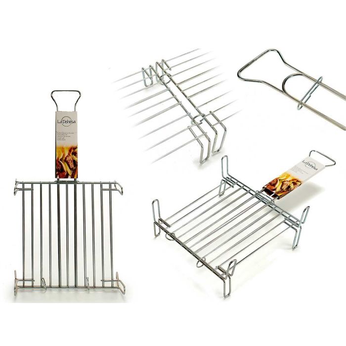 La Dehesa Parrilla Doble Zincada Metal Acero Zincado Plateado 32x16.5x57.5 Cm Con 4 Patas y Asa (Set de 5) 0 La Dehesa Parrilla Doble Zincada Metal Acero Zincado Plateado 32x16.5x57.5 Cm Con 4 Patas y Asa (Set de 5) 0