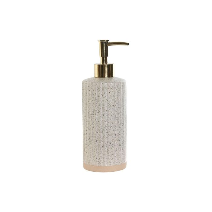 Dosificador DKD Home Decor Beige Dorado 7 x 21 x 8 cm