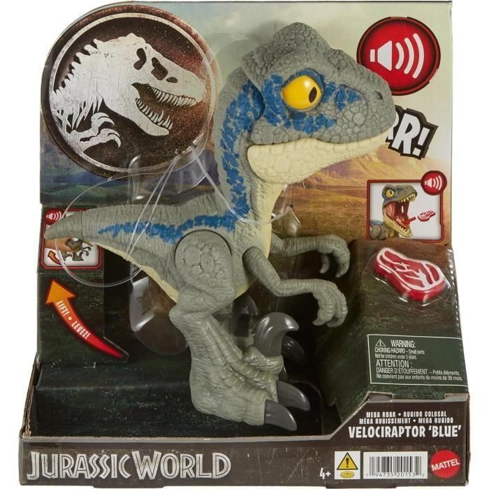 Figura dinosaurio jurassic world mega roar blue con sonidos. 21,59x10,16x43 cm 4