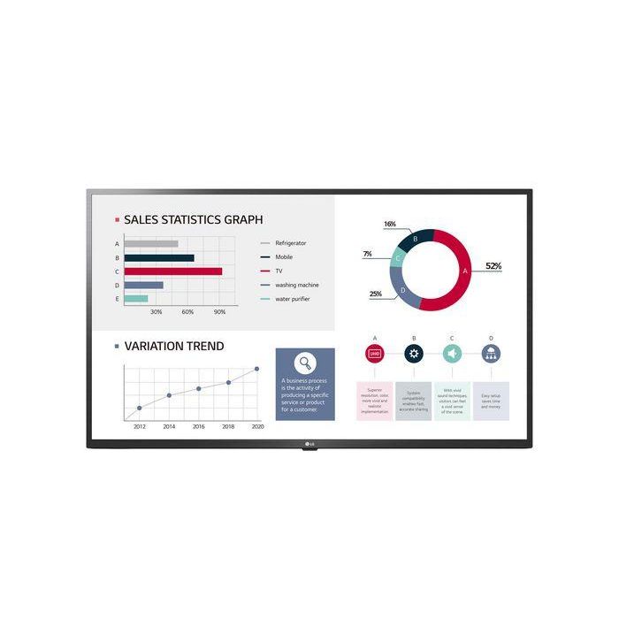 LG 50", IPS, 3840 × 2160, 400 nit, 5000:1, 9.5 ms, 3x HDMI, 2x USB, Ceramic Black LG 50", IPS, 3840 × 2160, 400 nit, 5000:1, 9.5 ms, 3x HDMI, 2x USB, Ceramic Black