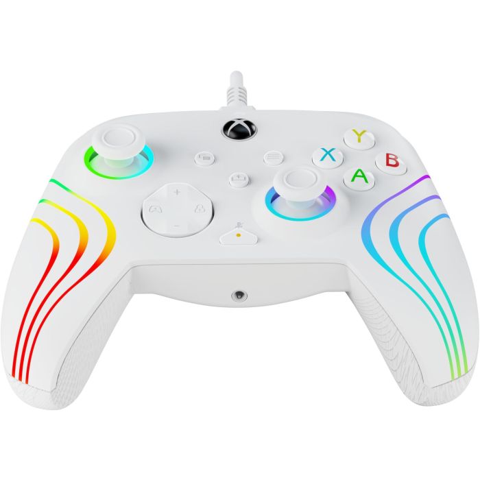 PDP Afterglow Wave Mando con cable para Xbox Series X|S, Xbox One y Windows 10/11, Gamepad Blanco con retroiluminación LED 15