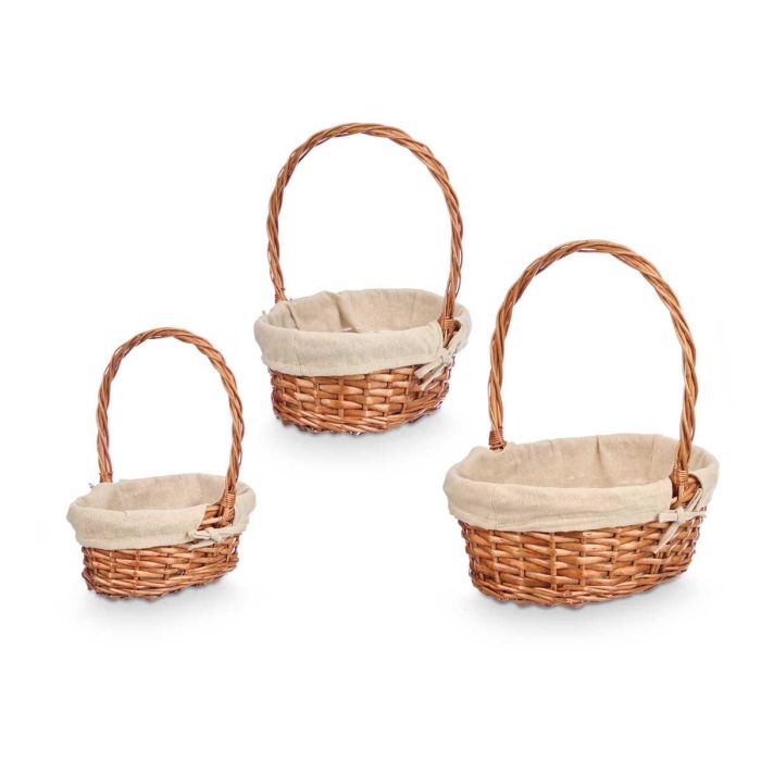 Set 3 Cestas Mimbre Ovaladas Kipit 34X39CM (8 Unidades) 1 Set 3 Cestas Mimbre Ovaladas Kipit 34X39CM (8 Unidades) 1