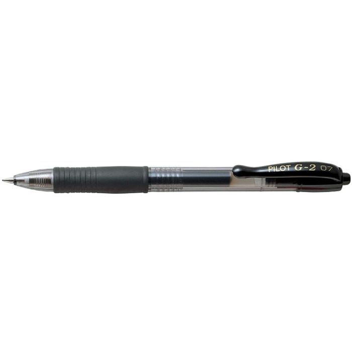 Boligrafo Pilot G-2 Negro Tinta Gel Retractil Sujecion De Caucho 12 unidades 1