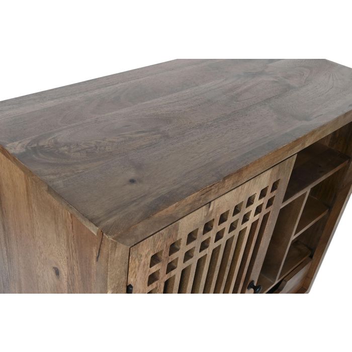 DKD Home Decor Aparador Oriental Marron Negro Mango Cristal 40 x 90 x 90 cm 1