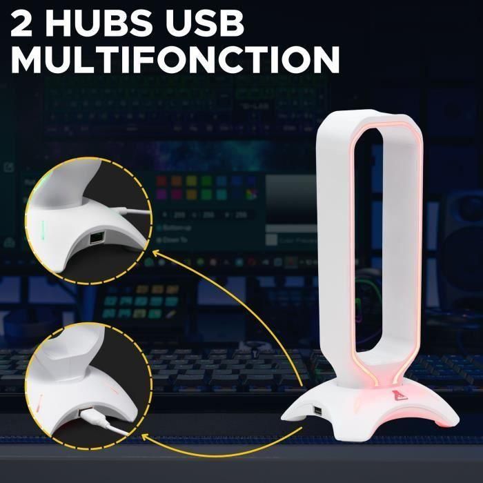 Auriculares/Soporte para Auriculares - THE G-LAB - K-STAND RADO - RGB USB - Blanco 4 Auriculares/Soporte para Auriculares - THE G-LAB - K-STAND RADO - RGB USB - Blanco 4