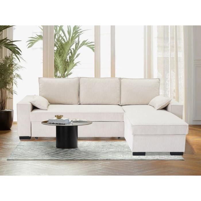 Sofá esquinero convertible reversible MARLON - Chaise longue con arcón - Pana L 240 x P 143 x H 85 cm 1 Sofá esquinero convertible reversible MARLON - Chaise longue con arcón - Pana L 240 x P 143 x H 85 cm 1