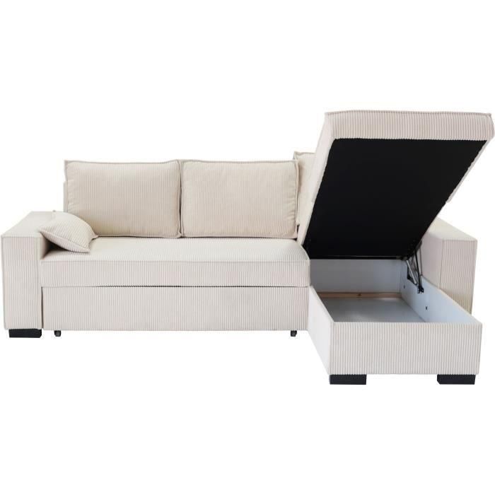 Sofá esquinero convertible reversible MARLON - Chaise longue con arcón - Pana L 240 x P 143 x H 85 cm 2 Sofá esquinero convertible reversible MARLON - Chaise longue con arcón - Pana L 240 x P 143 x H 85 cm 2