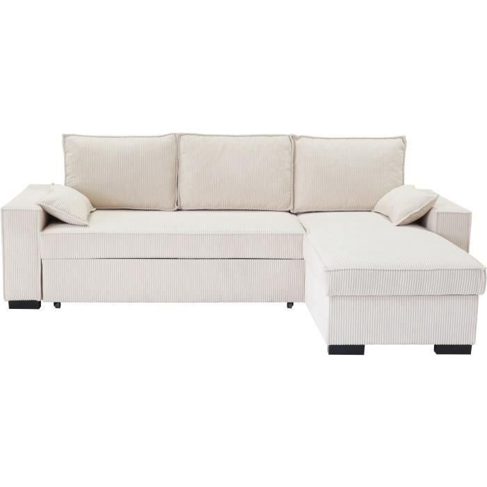 Sofá esquinero convertible reversible MARLON - Chaise longue con arcón - Pana L 240 x P 143 x H 85 cm Sofá esquinero convertible reversible MARLON - Chaise longue con arcón - Pana L 240 x P 143 x H 85 cm