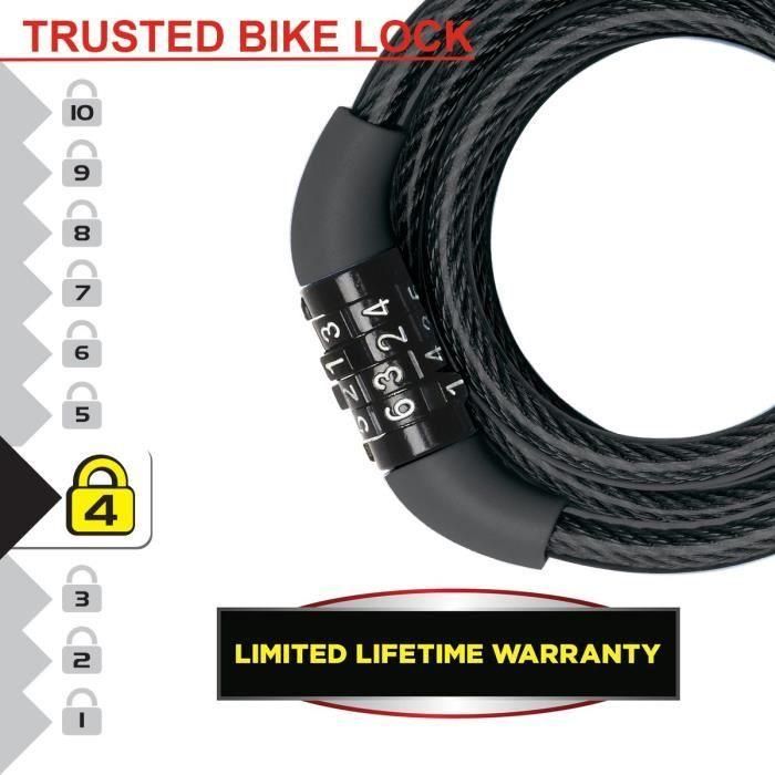 Cable para candado de bicicleta MASTER LOCK - Cable de 1,2 m 1