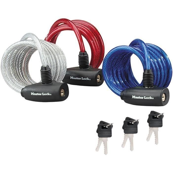 Master Lock 8127EURTRI Candado de cable de acero trenzado - Azul