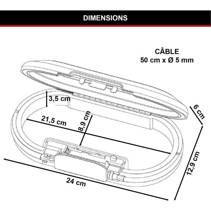 Caja Fuerte Portátil con Cable de Seguridad Master Lock 5900EURDWHT Blanco ABS 700 ml 6 x 12,9 x 24 cm 4