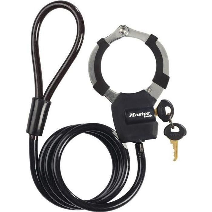 Master Lock 8275EURDPRO Cable para candado con esposas - 1 m - Ideal para scooters - Colores