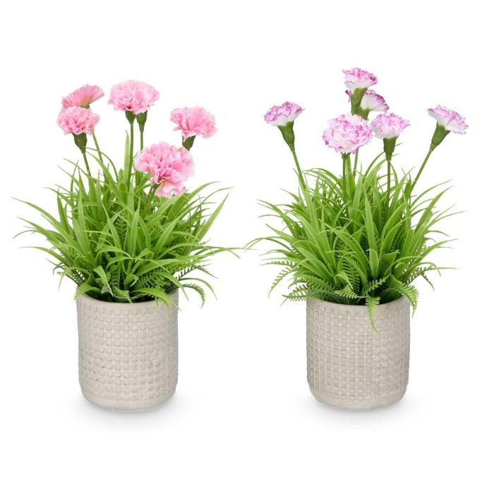 Maceta Cemento Cuadrados Claveles Surtidos Ibergarden 18x25x18cm (24 Unidades) 1 Maceta Cemento Cuadrados Claveles Surtidos Ibergarden 18x25x18cm (24 Unidades) 1
