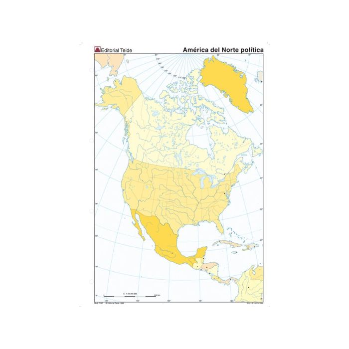 Mapa Mudo Color Din A4 America Del Norte Politico 100 unidades 1