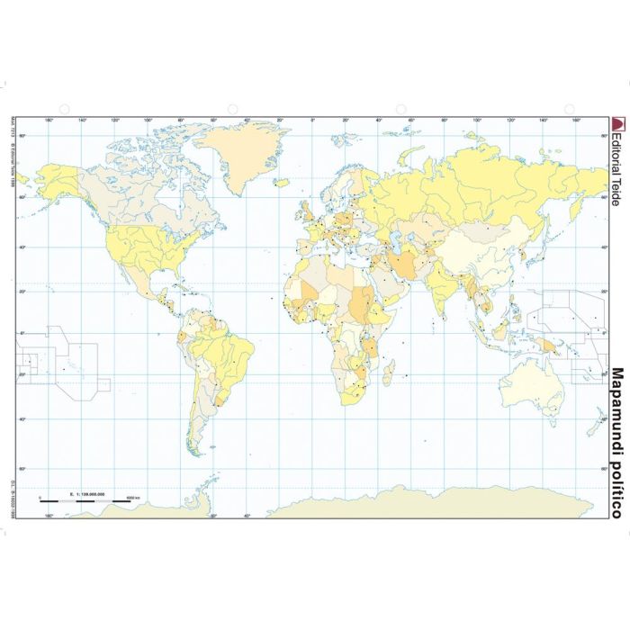 Mapa Mudo Color Din A4 Planisferio Politico 100 unidades 1