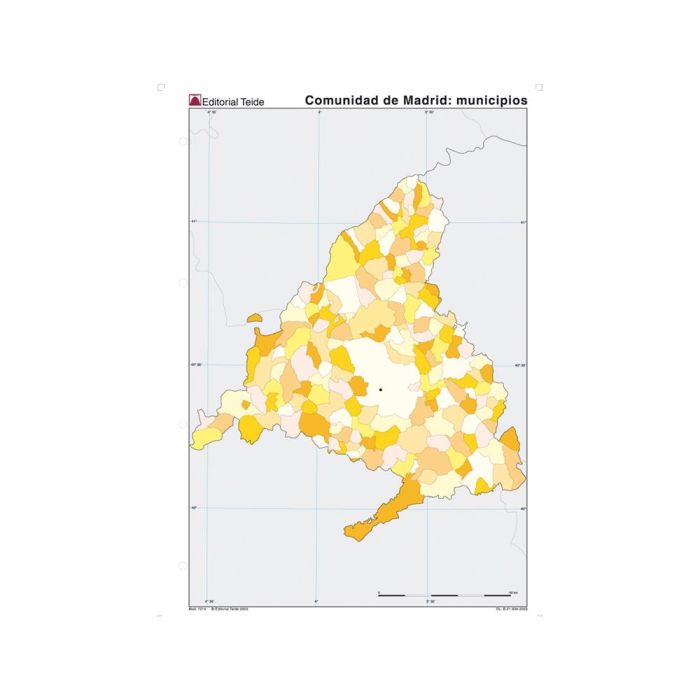 Mapa Mudo Color Din A4 Comunidad De Madrid Politico 100 unidades 1