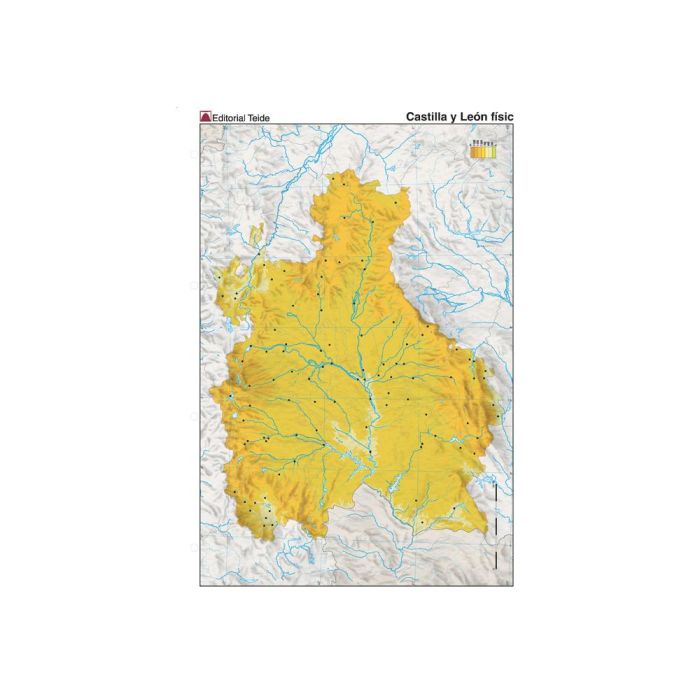 Mapa Mudo Color Din A4 Castilla-Leon Fisico 100 unidades 1