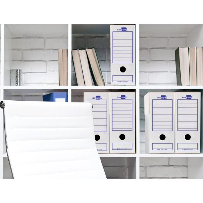 Caja Archivo Definitivo Liderpapel 106 Listados De Ordenador Carton Reciclado 325 gr-M2 Blanco 430x116X316 mm 10 unidades 9