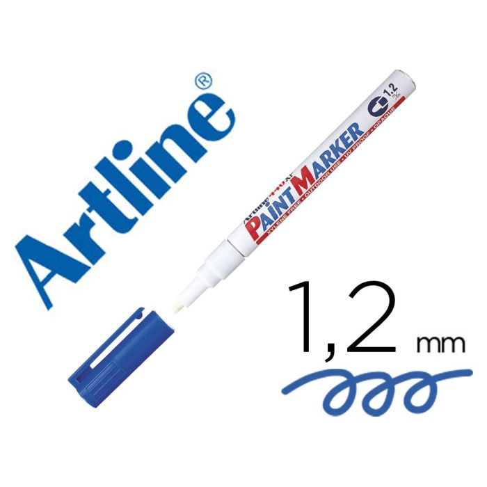 Artline EK-440 XF Rotulador Permanente Azul Punta Redonda 1.2 mm para Metal, Caucho y Plástico