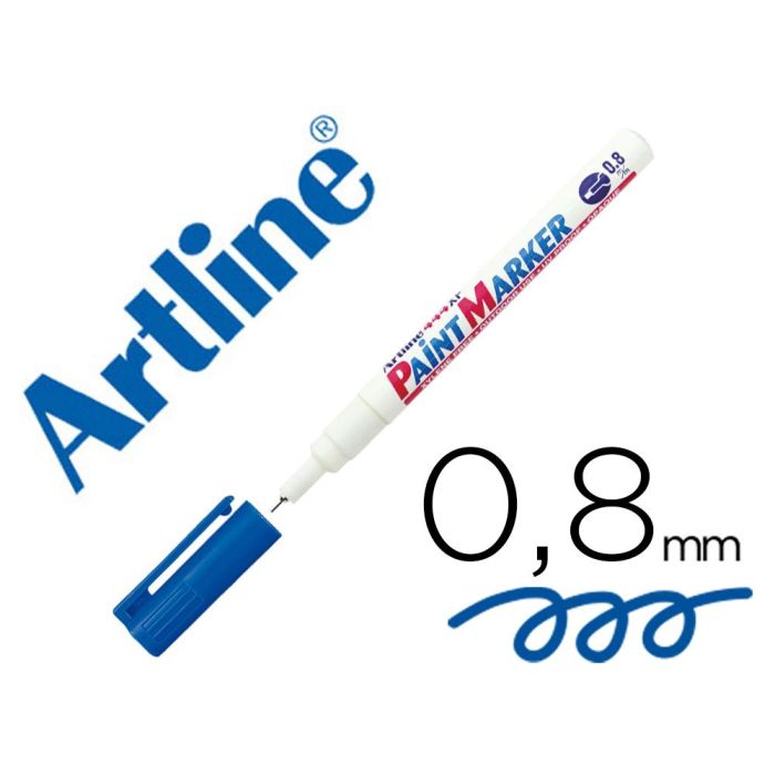 Rotulador Artline Marcador Permanente Ek-444 Xf Azul -Punta Redonda 0.8 mm -Metal Caucho Y Plastico 12 unidades