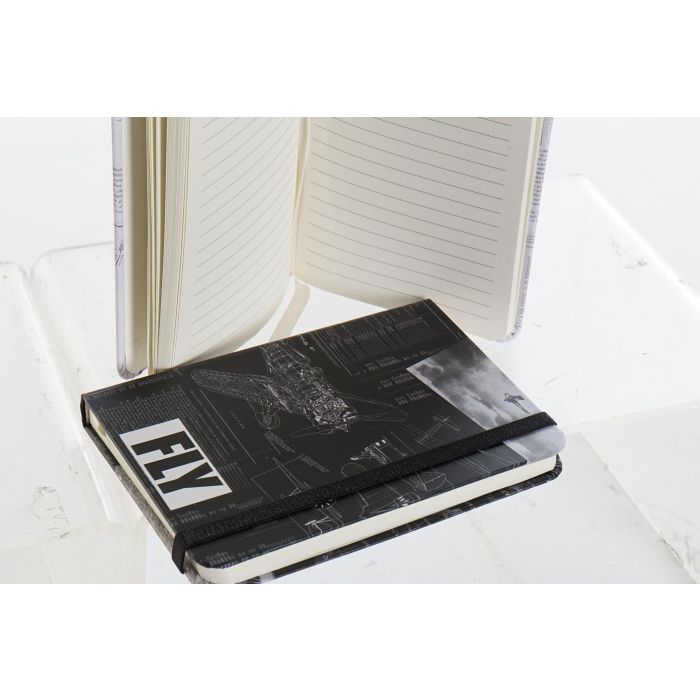 Libreta Vintage DKD Home Decor Blanco Negro 1.5 x 14 x 9.5 cm (12 Unidades) 1