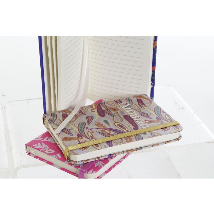 Libreta Moderno DKD Home Decor Lila Fucsia 1.5 x 14 x 9.5 cm (12 Unidades) 1