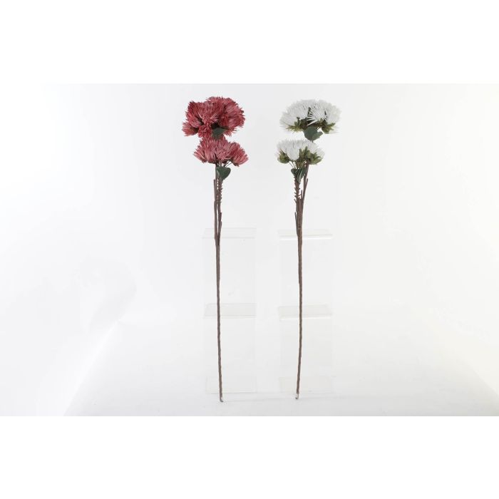 Flor  DKD Home Decor Blanco Rosa 90 x 25 cm (12 Unidades)