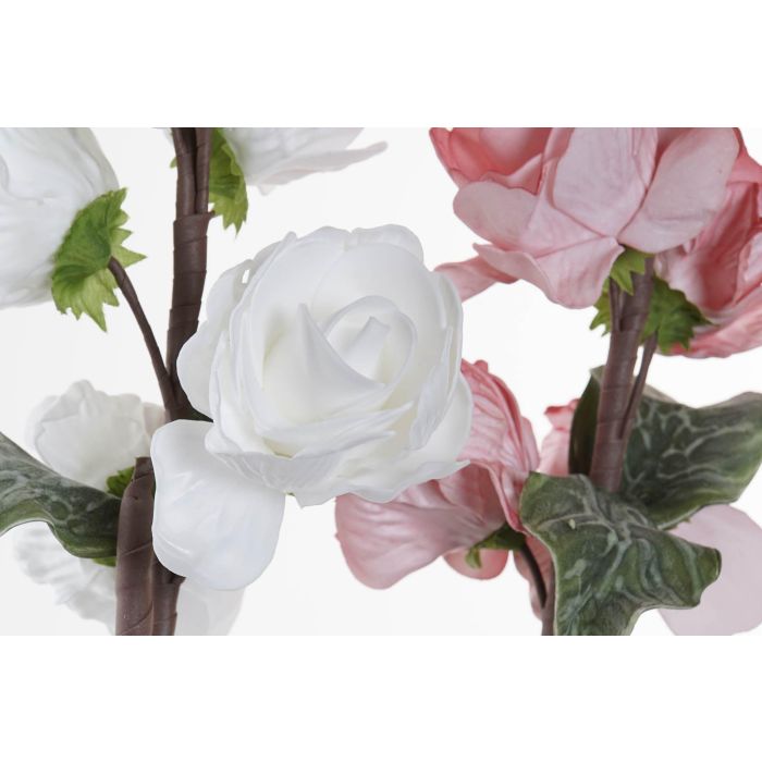 Flor  DKD Home Decor Blanco Rosa 124 x 15 cm (12 Unidades) 1