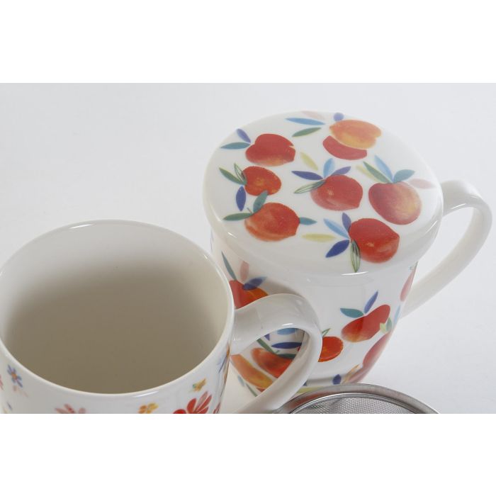 Mug Infusiones Shabby DKD Home Decor Multicolor Rojo 8.3 x 11 x 12 cm (12 Unidades) 2