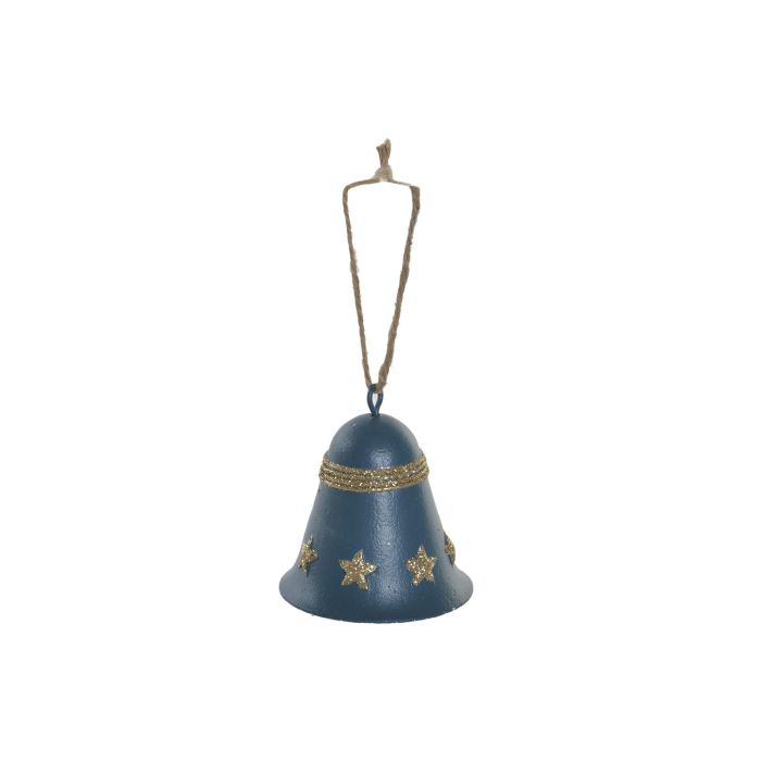 Campana Navidad Moderna DKD Home Decor Azul 6.5 x 7.5 x 6.5 cm (12 Unidades)