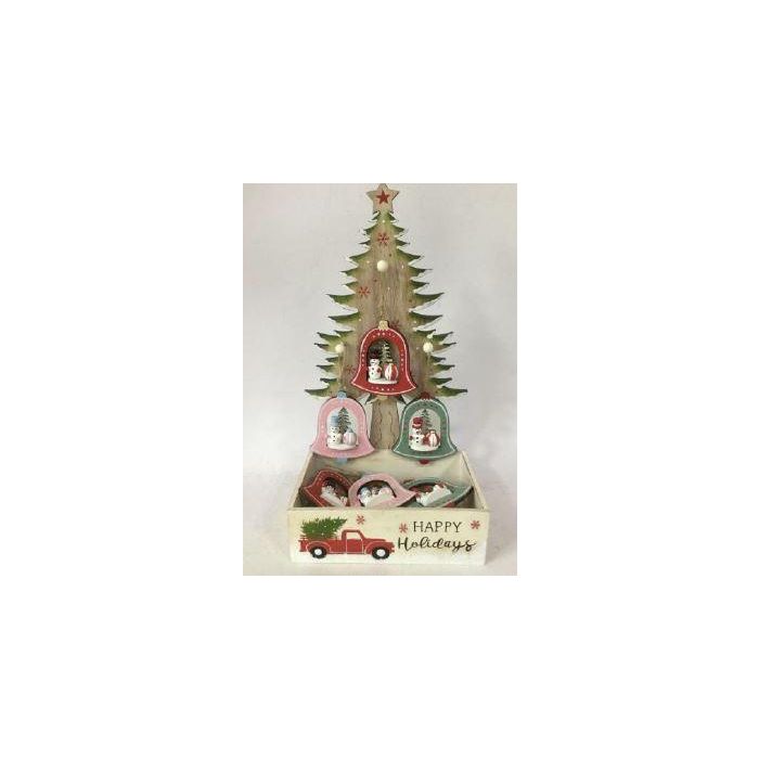 Decoracion Colgante Navidad Fantasia DKD Home Decor Rosa Palo Verde 11 x 32 x 17 cm (12 Unidades)