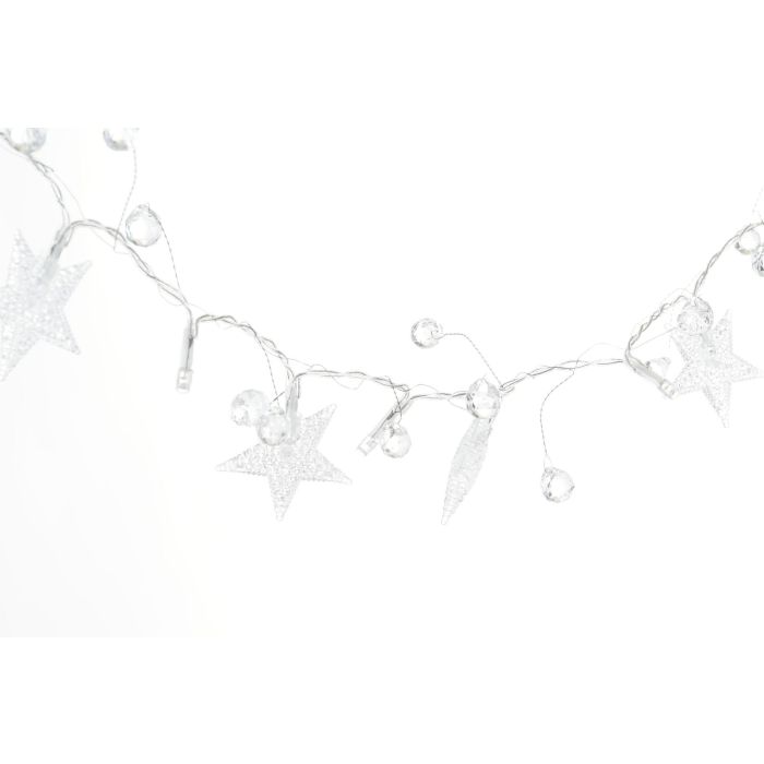 Guirnalda Navidad Moderna DKD Home Decor Blanco 2 x 160 x 4.5 cm (12 Unidades) 2