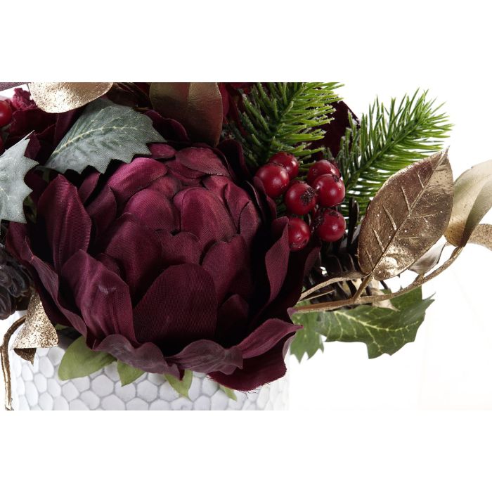 Planta Navidad Tradicional DKD Home Decor Rojo Blanco 26 x 24 x 26 cm (12 Unidades) 2