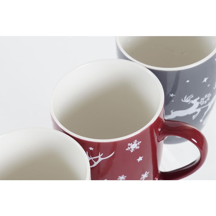 Mug Navidad Alpina DKD Home Decor Rojo Blanco 8.5 x 10 x 13 cm (12 Unidades) 2