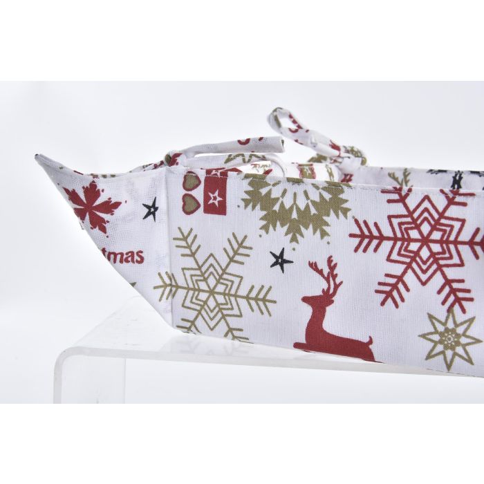 Cesta Navidad Tradicional DKD Home Decor Rojo Blanco 34 x 6 x 34 cm (12 Unidades) 2