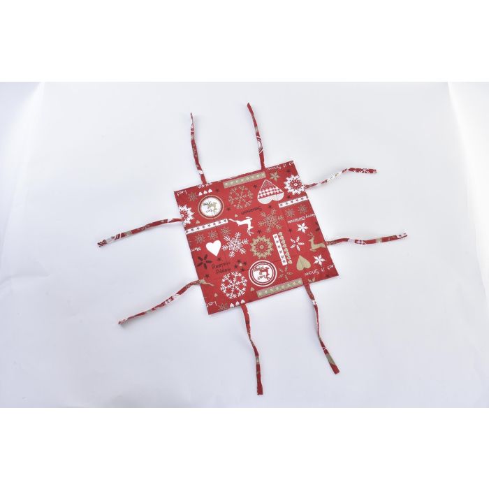 Cesta Navidad Tradicional DKD Home Decor Rojo Blanco 34 x 6 x 34 cm (12 Unidades) 3