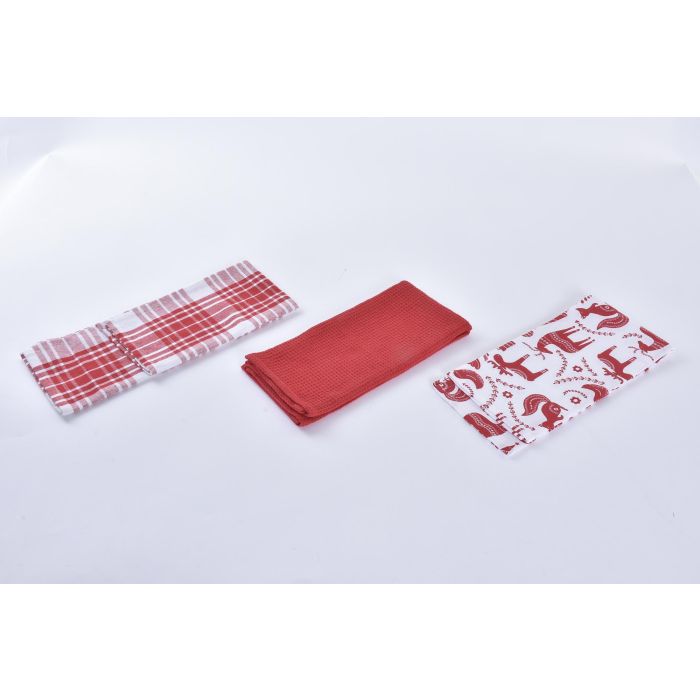 Paño Navidad Tradicional DKD Home Decor Blanco Rojo 40 x 0.5 x 60 cm Set de 3 (12 Unidades) 1