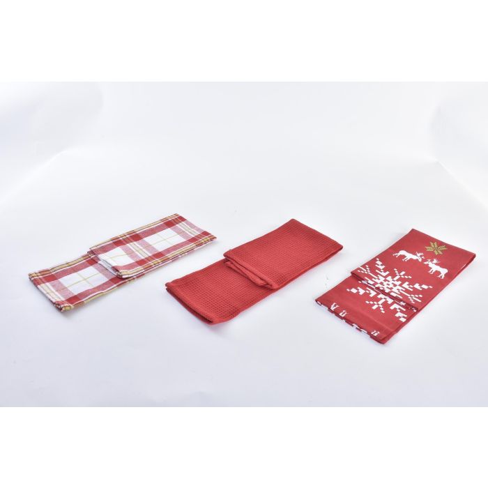 Paño Navidad Tradicional DKD Home Decor Rojo Blanco 40 x 0.5 x 60 cm Set de 3 (12 Unidades) 1