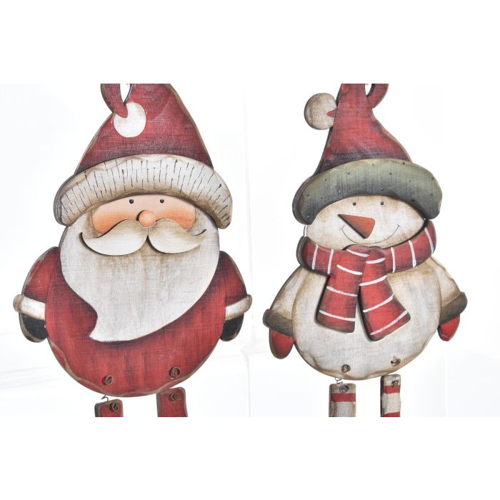 Decoracion Colgante Navidad Tradicional DKD Home Decor Rojo Blanco 1 x 43 x 16 cm (12 Unidades) 1