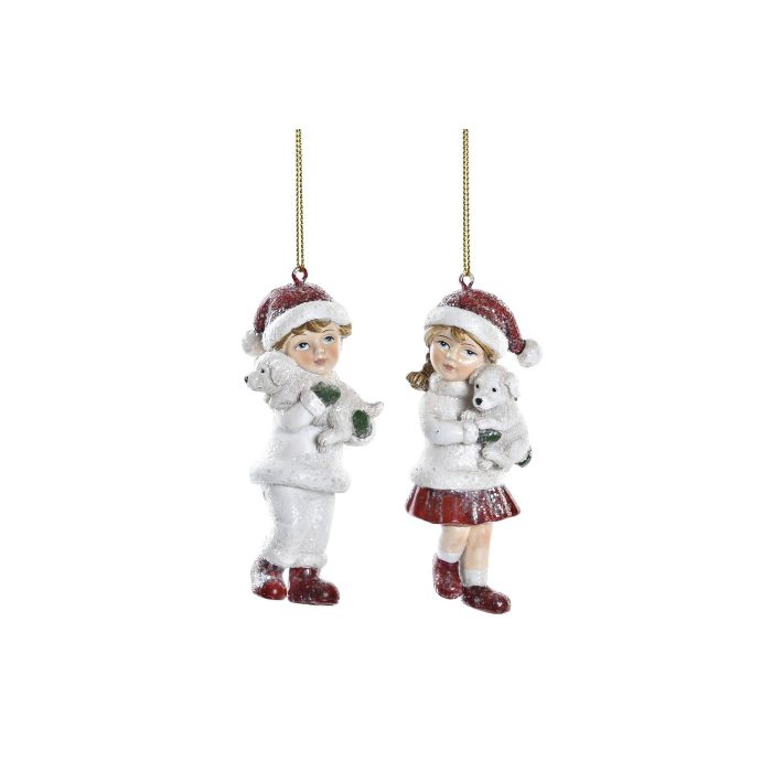 Figura Navidad Tradicional DKD Home Decor Rojo Blanco 4 x 11 x 6 cm (12 Unidades)