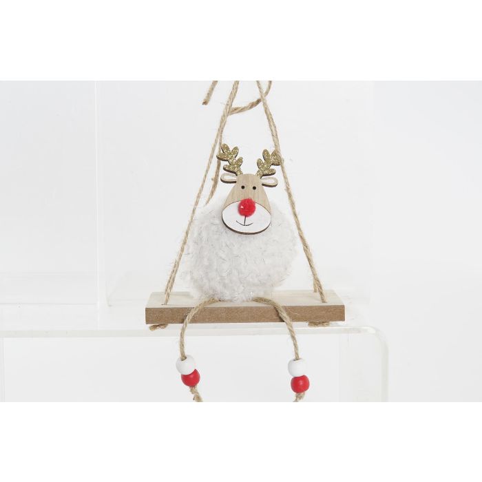 Decoracion Colgante Navidad Tradicional DKD Home Decor Blanco Natural 5 x 28 x 11 cm (12 Unidades) 2