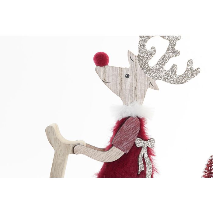 Figura Navidad Tradicional DKD Home Decor Rojo Blanco 2.5 x 28 x 24 cm (12 Unidades) 2